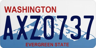 WA license plate AXZ0737