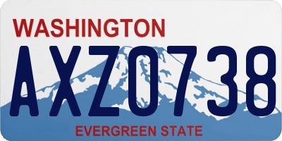 WA license plate AXZ0738