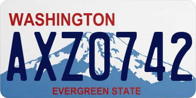 WA license plate AXZ0742