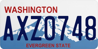 WA license plate AXZ0748
