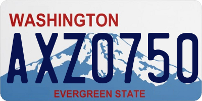WA license plate AXZ0750