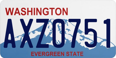 WA license plate AXZ0751