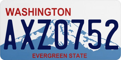 WA license plate AXZ0752