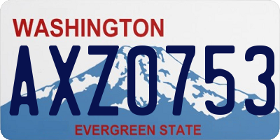 WA license plate AXZ0753
