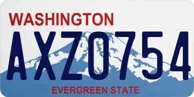 WA license plate AXZ0754