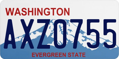 WA license plate AXZ0755