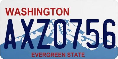 WA license plate AXZ0756