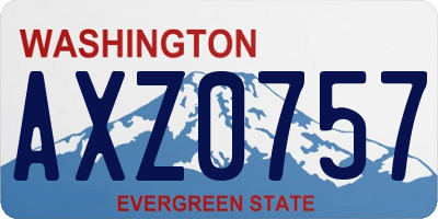 WA license plate AXZ0757
