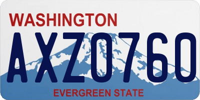 WA license plate AXZ0760
