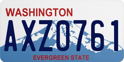 WA license plate AXZ0761