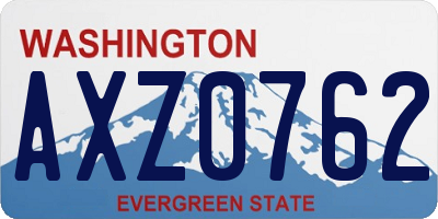 WA license plate AXZ0762