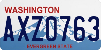 WA license plate AXZ0763