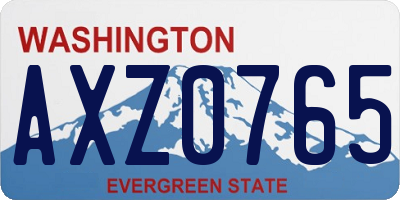 WA license plate AXZ0765