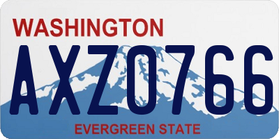 WA license plate AXZ0766