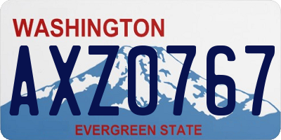 WA license plate AXZ0767