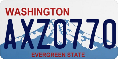 WA license plate AXZ0770