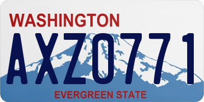 WA license plate AXZ0771