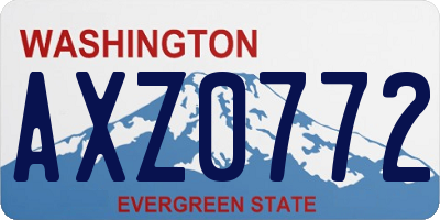 WA license plate AXZ0772