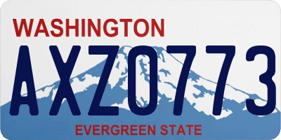 WA license plate AXZ0773