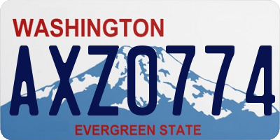 WA license plate AXZ0774