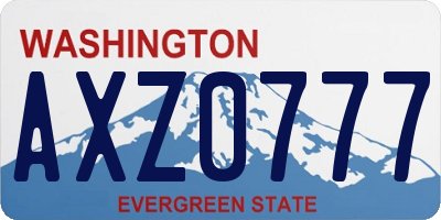 WA license plate AXZ0777
