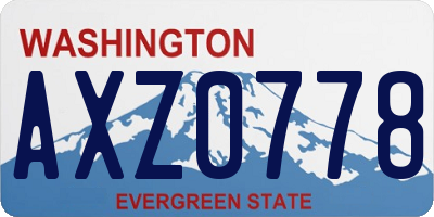 WA license plate AXZ0778