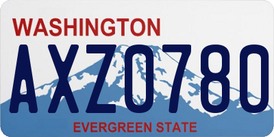 WA license plate AXZ0780