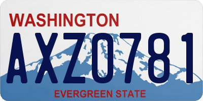 WA license plate AXZ0781