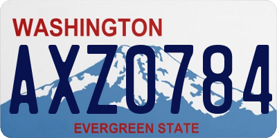 WA license plate AXZ0784