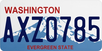 WA license plate AXZ0785