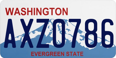 WA license plate AXZ0786
