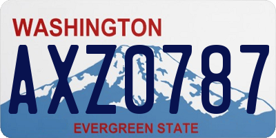 WA license plate AXZ0787