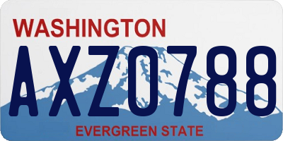 WA license plate AXZ0788