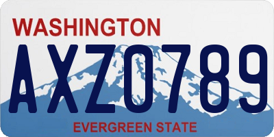 WA license plate AXZ0789