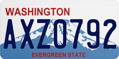 WA license plate AXZ0792