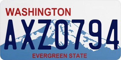 WA license plate AXZ0794