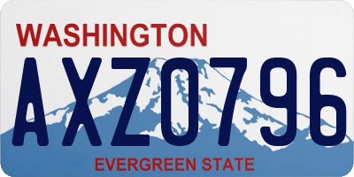 WA license plate AXZ0796