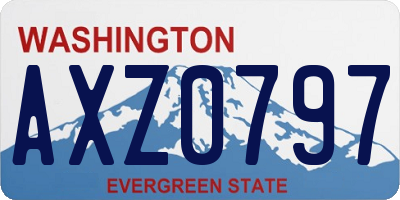 WA license plate AXZ0797