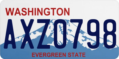 WA license plate AXZ0798