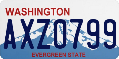 WA license plate AXZ0799