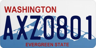 WA license plate AXZ0801