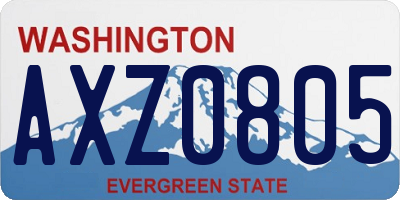 WA license plate AXZ0805