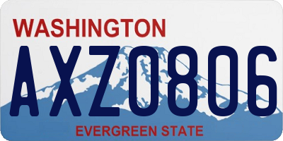 WA license plate AXZ0806