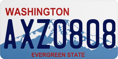 WA license plate AXZ0808
