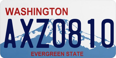 WA license plate AXZ0810