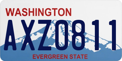 WA license plate AXZ0811