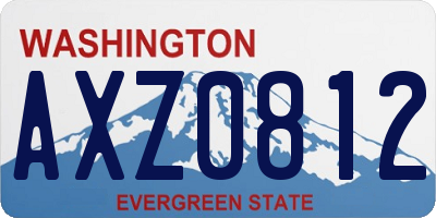 WA license plate AXZ0812