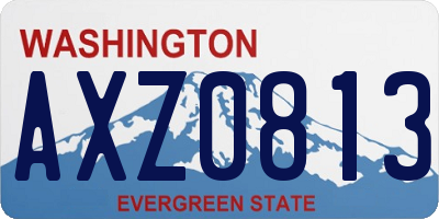 WA license plate AXZ0813