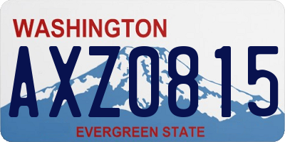 WA license plate AXZ0815