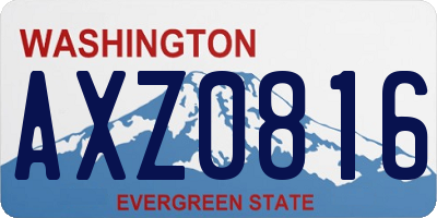 WA license plate AXZ0816